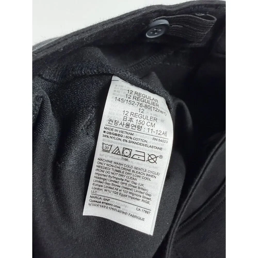 NEW Gap Kids Black Pull-On Jeggings Size 12 Regular